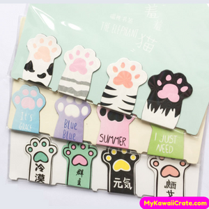 4 Pc Pack Cute Little Cat Paws Magnetic Bookmarks