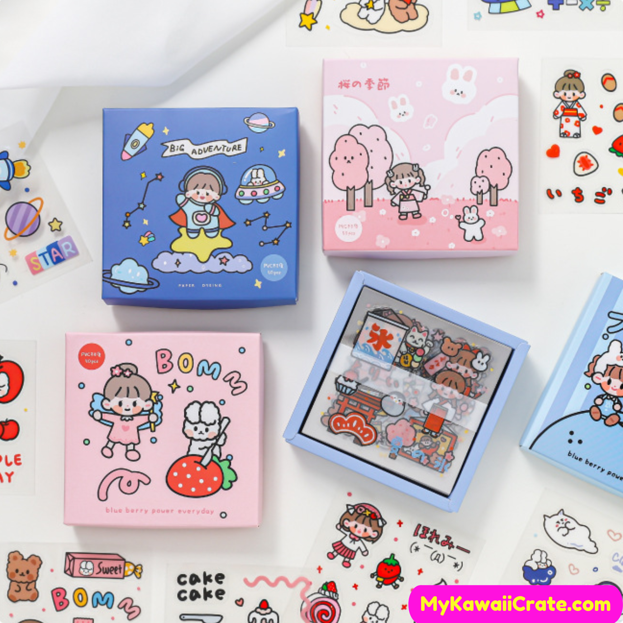 Free Shipping] MOMO Pack of 46 Kawaii Stickers Life Adventure Series –  ChocoStationery