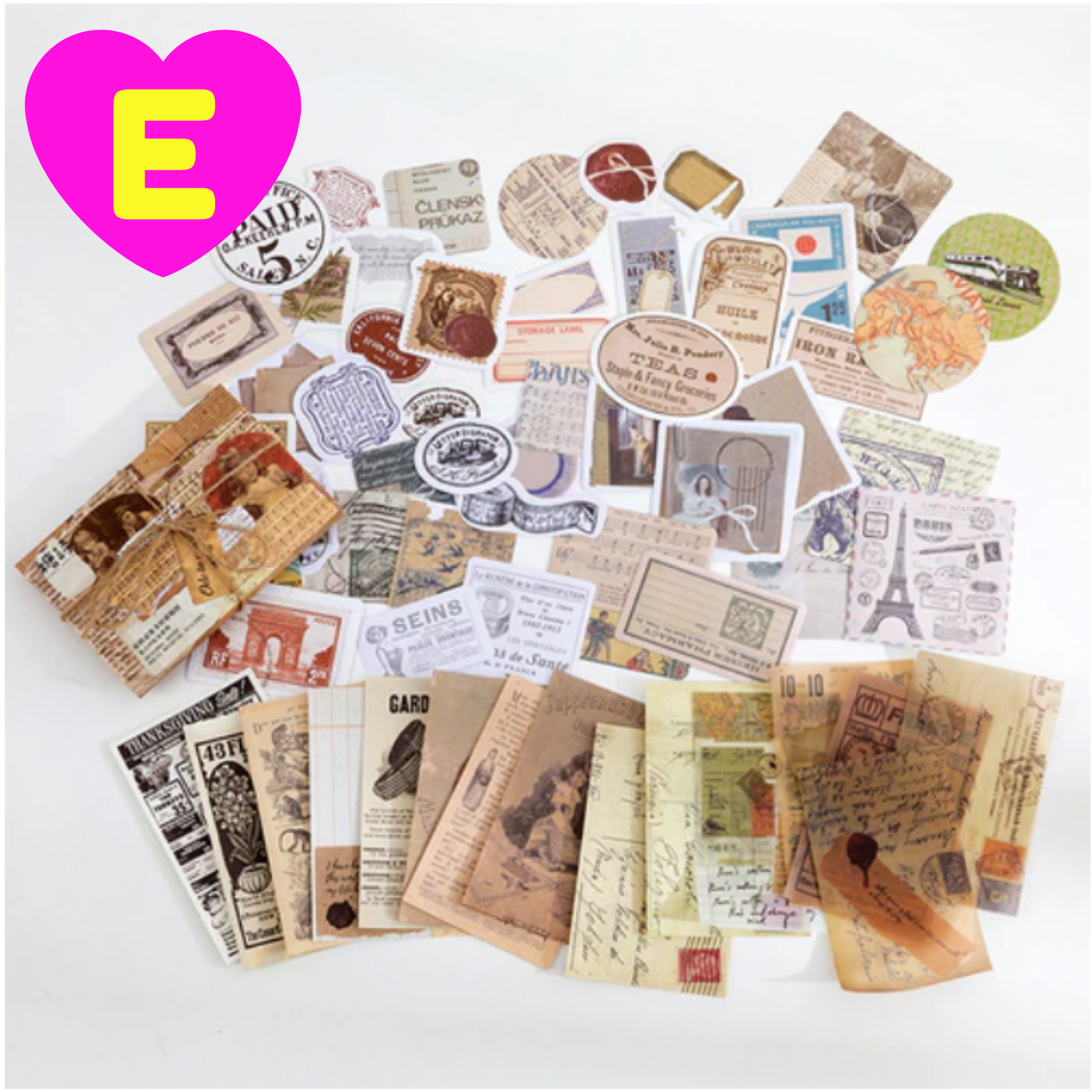Sticker - Memories Collection Retro American Style Boxed Kraft Stickers