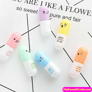 6 Pc Cute Happy Pill Mini Highlighter Set