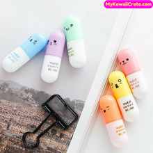 6 Pc Cute Happy Pill Mini Highlighter Set