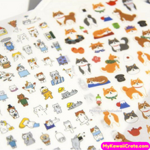 6 Sheets Kawaii Cute Dog Funny Cat Cartoon Stickers