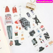 6 Sheets Kawaii Cute Fashion Clothes Accessories Decorative Sticker Set
