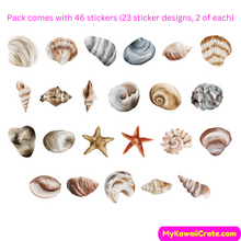 Beach Sea Shells Decorative Stickers 46 Pc Set