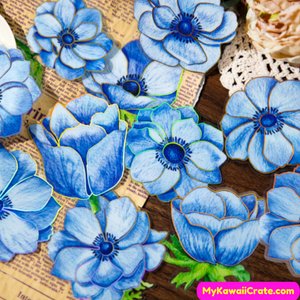 Blue Flower Stickers