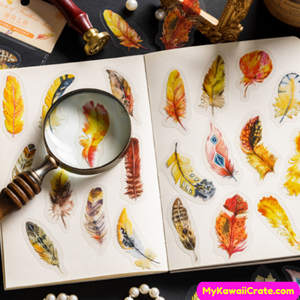 Colorful Feather Stickers