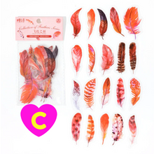 Colorful Feathers Decorative Stickers 40 Pc Pack