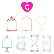 Colorful Glass Bottle Vase Collection Decorative Stickers 14 Pc Set