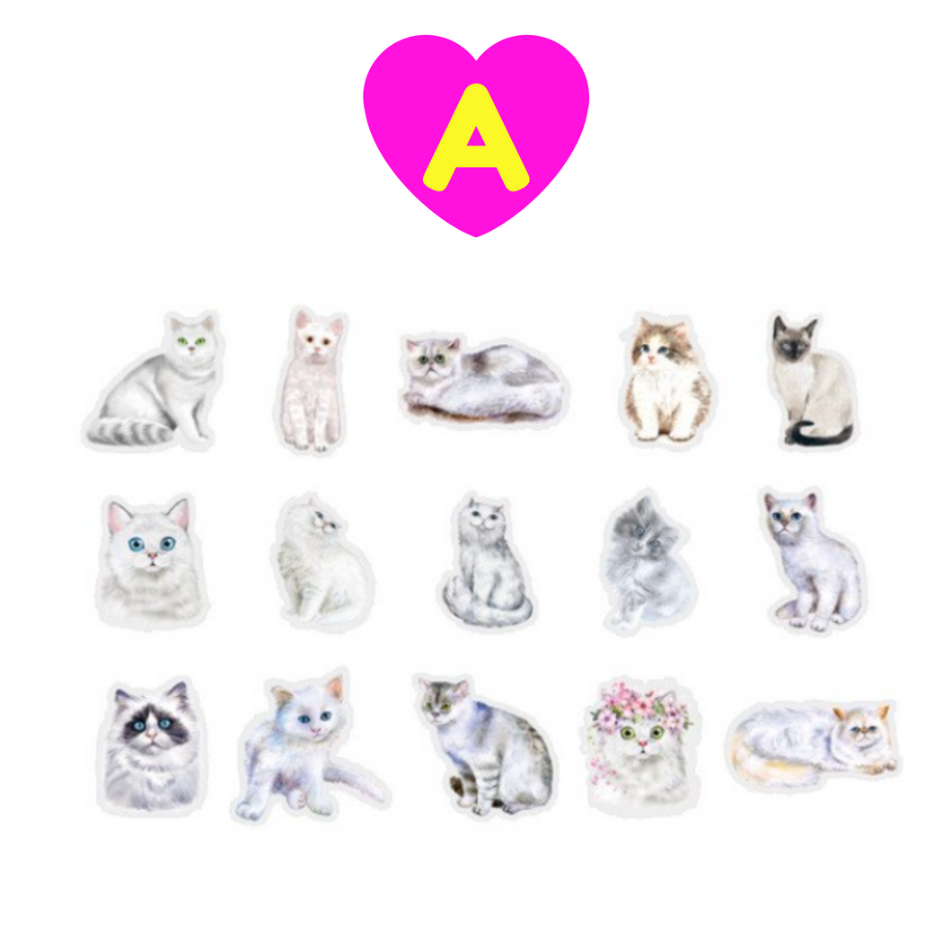 Cute Meow Cat House Decorative Stickers 30 Pc Set