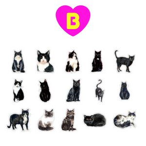 Cute Meow Cat House Decorative Stickers 30 Pc Set