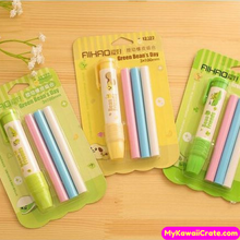 Kawaii Bean Friends Press Style Pencil Eraser and Refills Pack