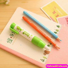 Kawaii Bean Friends Press Style Pencil Eraser and Refills Pack