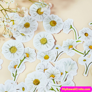 White Flower Stickers