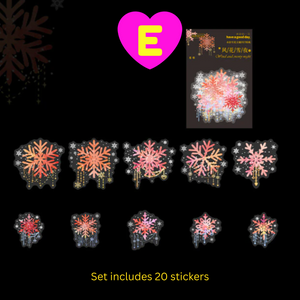 Delicate Snowflake Ice Crystals Decorative Stickers 20 Pc Pack