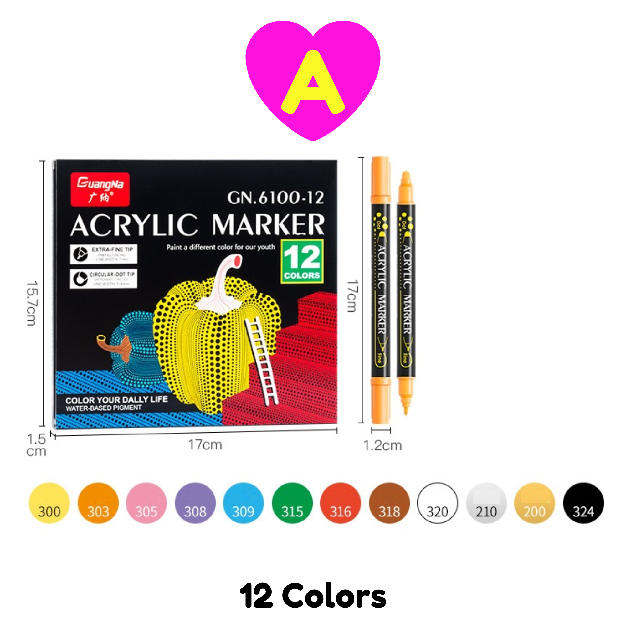 Dual Tip Acrylic Paint Pens 12/24/36 Colors Art Markers Premium Acrylic  Paint Pen for Wood Canvas,DIY Crafts Making Art Supplies