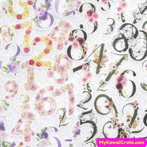 Numbers and Flowers Stickers