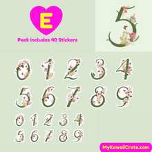 Flower Wrapped Numbers Decorative Stickers 40 Pc Stickers