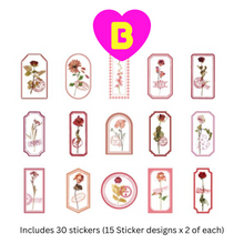 Flowerfield Series Decorative Stickers 30 Pc Set