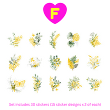 Garden of Delicate Flowers Gilding Stickers 30 Pc Set