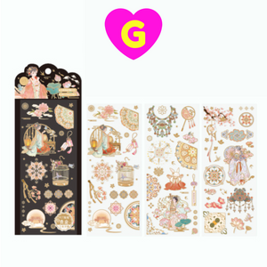 Gilding Whimsical Fairy Tale Decorative Stickers 3 Sheets Set