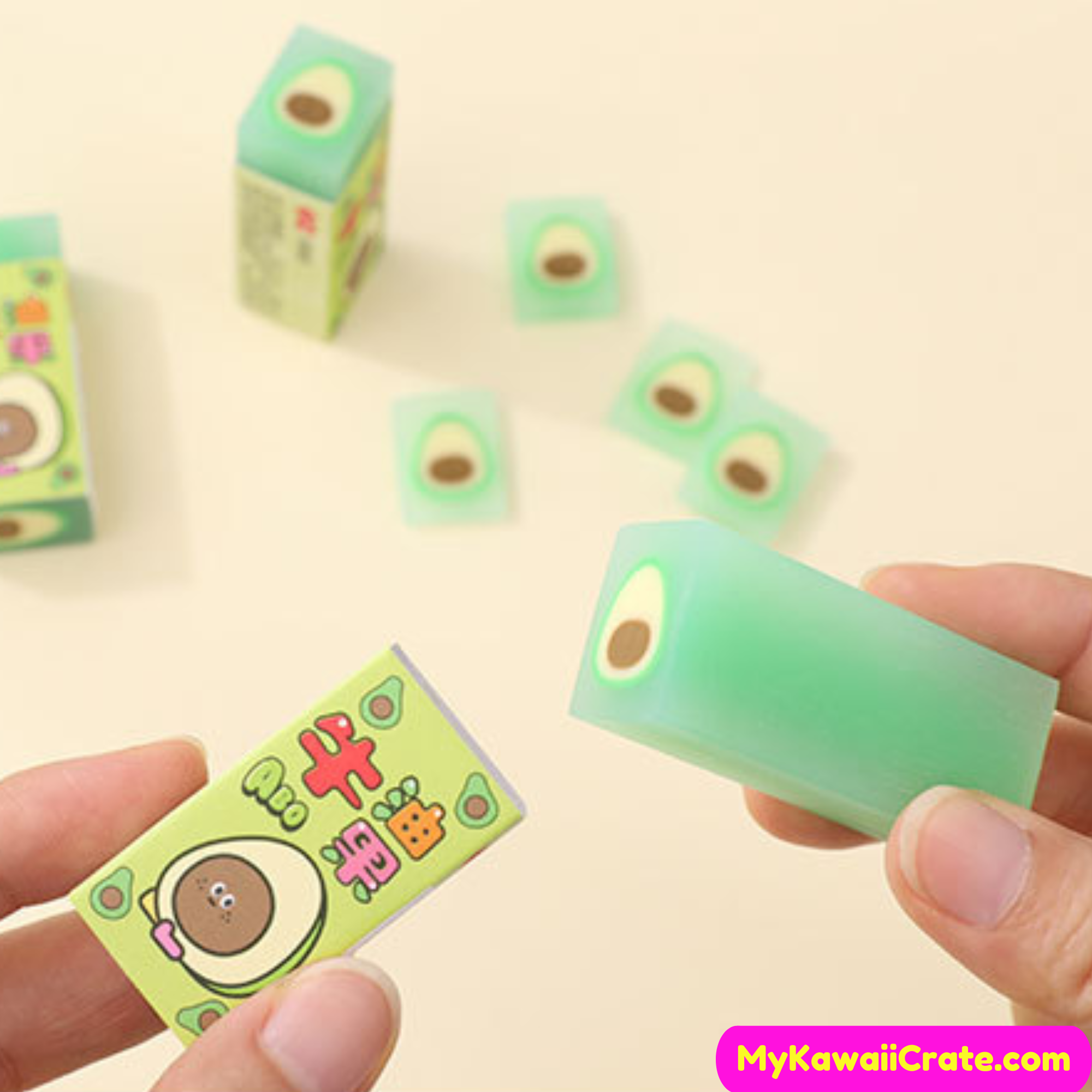 Kawaii Avocado Rubber Eraser, Kawaii Eraser, Cute Erasers – MyKawaiiCrate