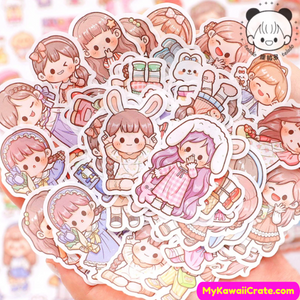 Girls drawing stickers