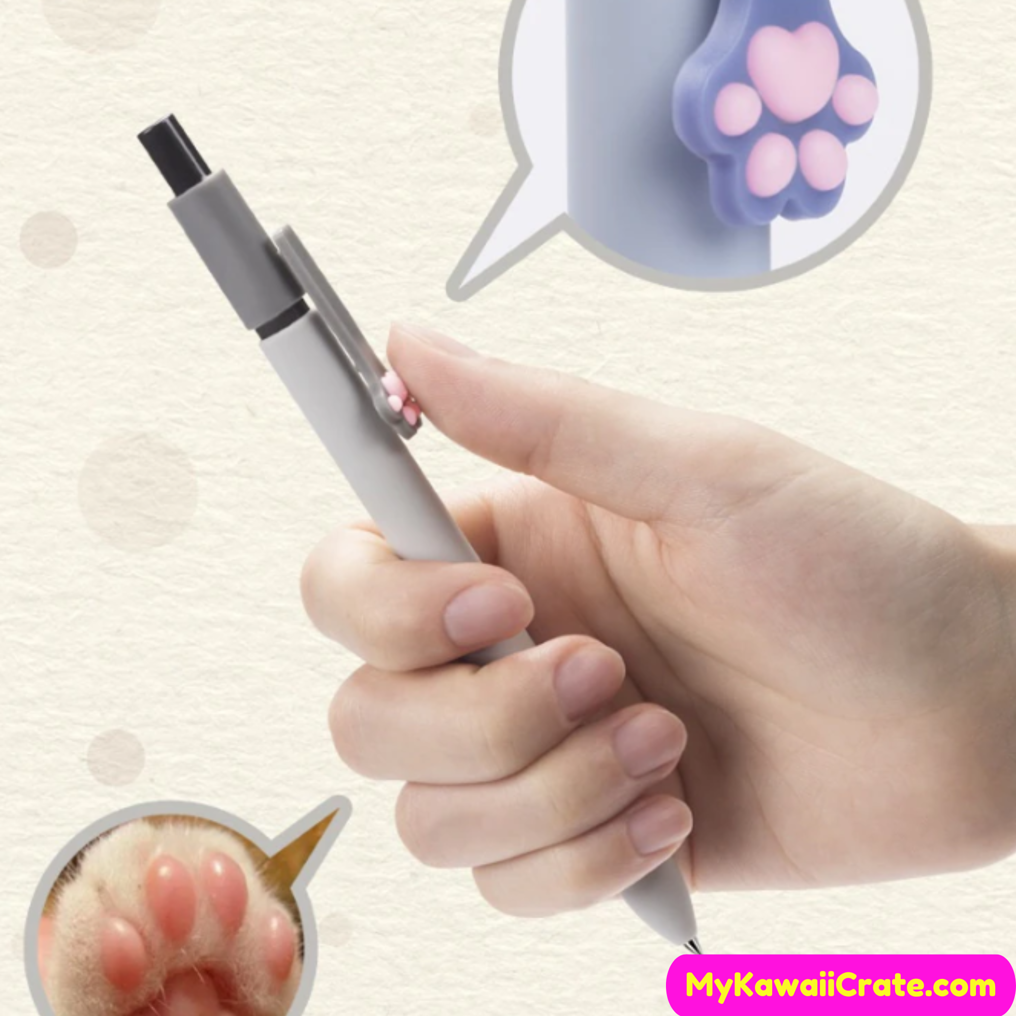 Kawaii Cat Paw Soft Silicone Gel Pen, Cat Stationery, Cute Pen –  MyKawaiiCrate