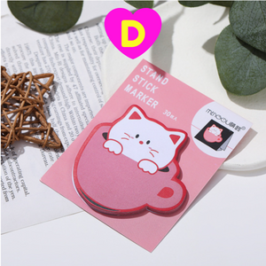 Kawaii Cat in a Cup Standing Sticky Notes 30 Sheets Set