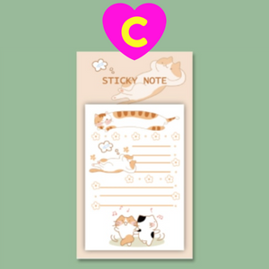 Kawaii Cats Sticky Memo Notes 60 Pages Block