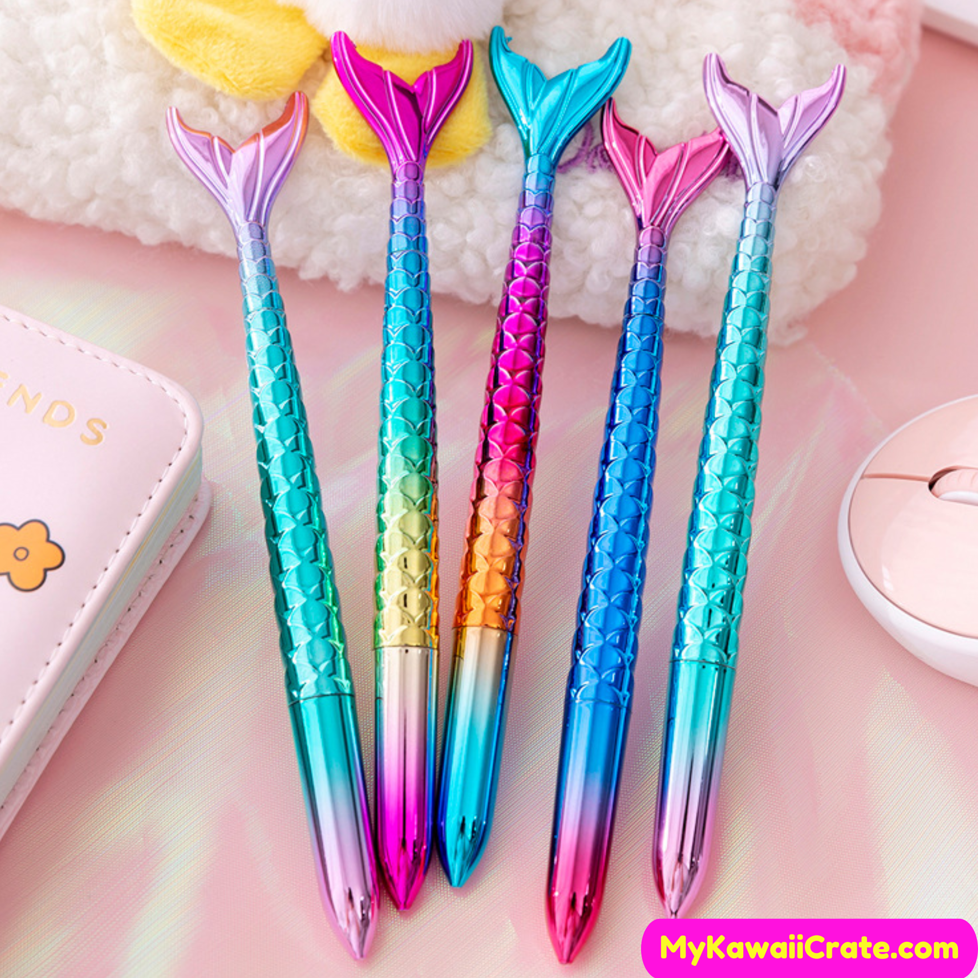 Kawaii Colorful Mermaid Gel Pens Set, Mermaid Pen – MyKawaiiCrate