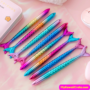 Kawaii Colorful Mermaid Gel Pens 3 Pc Set