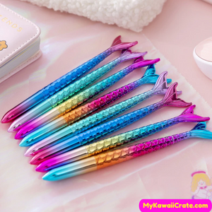 Kawaii Colorful Mermaid Gel Pens 3 Pc Set