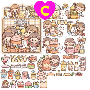 Kawaii Fun Food Store Decorative Stickers 40 Pc Set