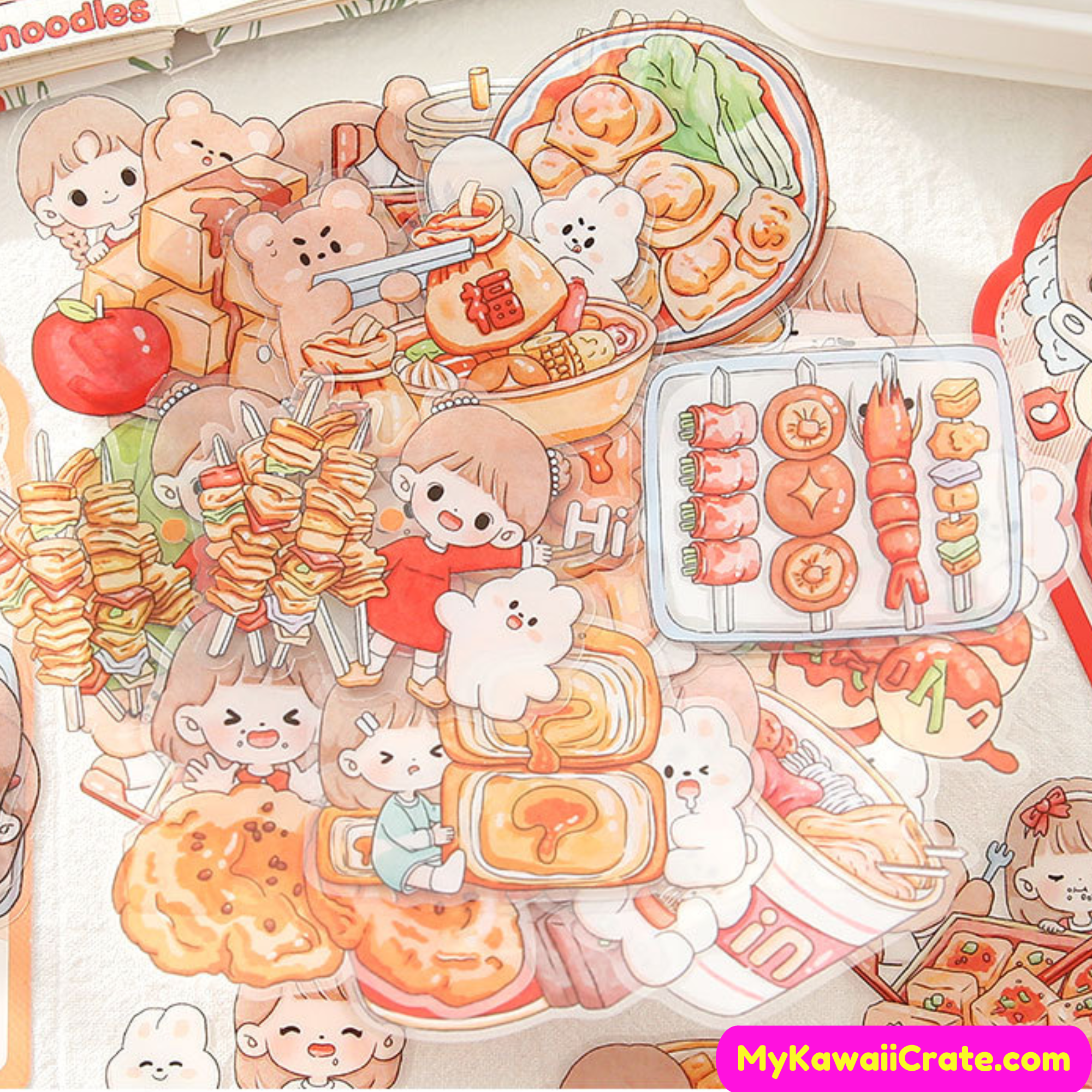 Kawaii Cute Food Stickers Bundle Graphic by Little Girl · Creative