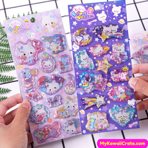 8 Sheets of Kid Stickers PVC 3d Stickers Cartoon Stickers for Kid