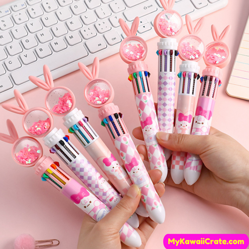Kawaii Chubby Cheeks Kids Mechanical Gel Pens, Cute Pen Set – MyKawaiiCrate