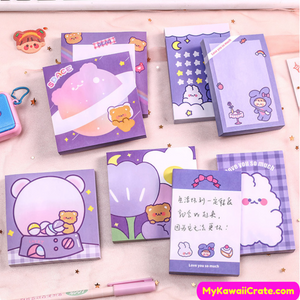 Bunny Post-it® Sticky Notes, Pastel Purple, Kawaii Memo Pad, Cute Notepad,  Stationery Paper Set, Planner, To-do List, Office/school Supplies -   Singapore