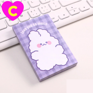 Kawaii Rabbit Purple World Series Sticky Notes 50 Sheets Set