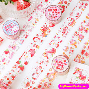 Kawaii Strawberry Rabbit Decorative Tapes