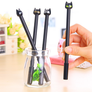Kawaii Cute Black Cat Gel Pens 10 Pc Set