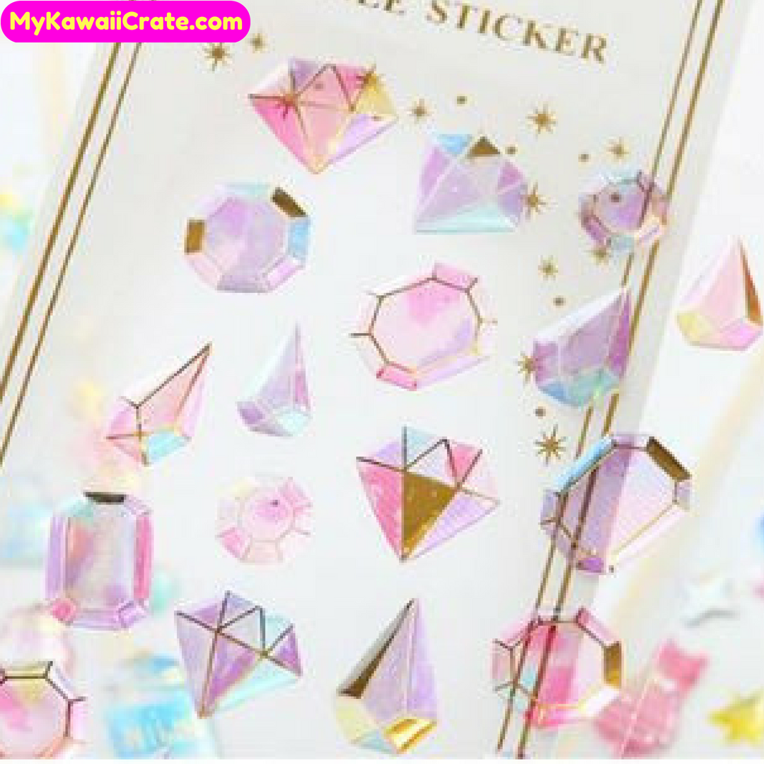 Magical Crystal Stickers Crystal Stickers Gemstone Stickers Kawaii Stickers  Vinyl Stickers Witchy Stickers 8x7cm 