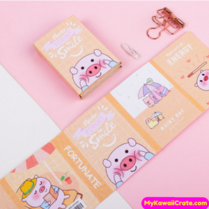 Kawaii Pink Pig Folding Memo Notes and Sticky Notes Set