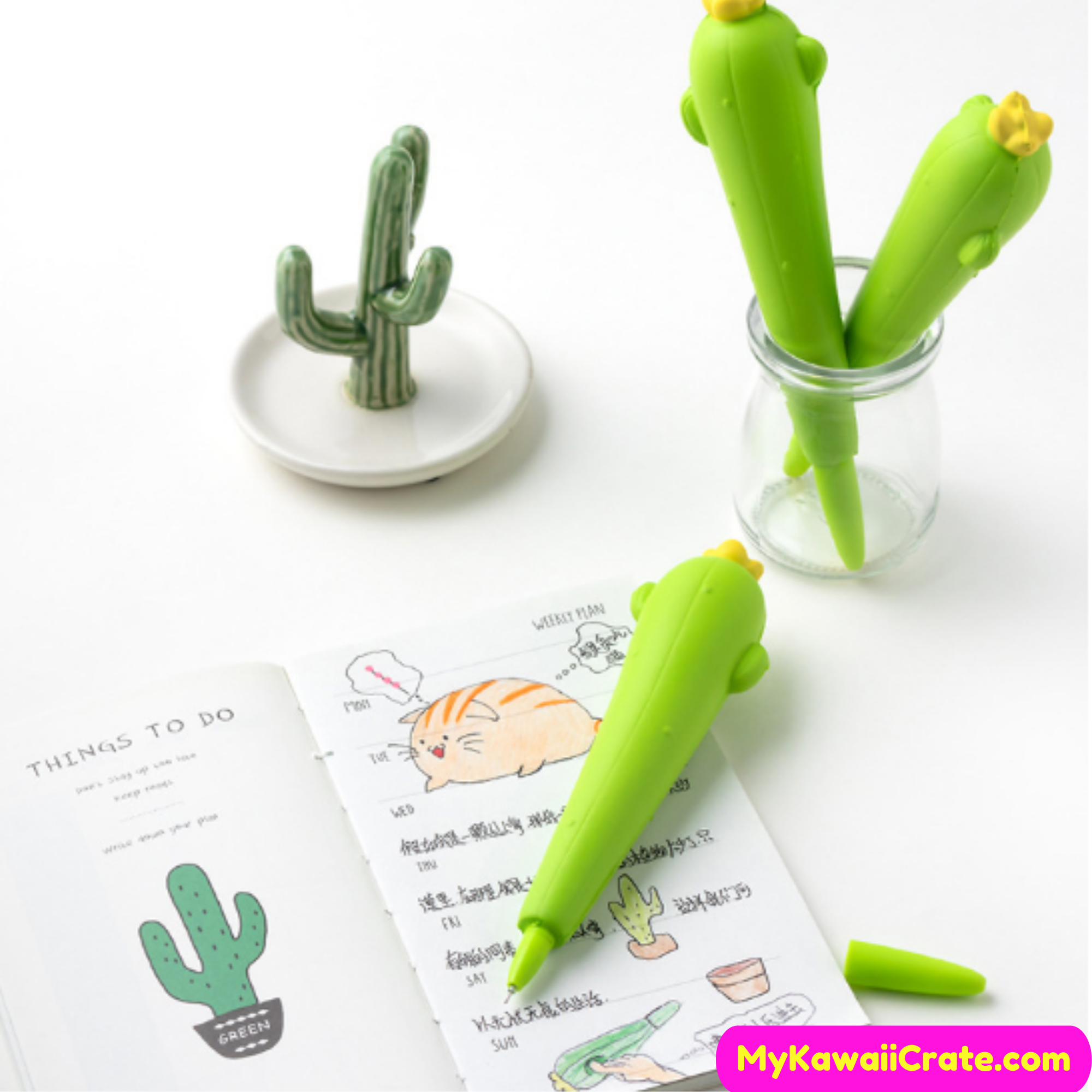 Kawaii Squishy Cactus Gel Pen, Cute Pens, Squishy Pen – MyKawaiiCrate