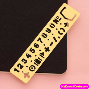 Letters Numbers Symbols Stencil Bookmark