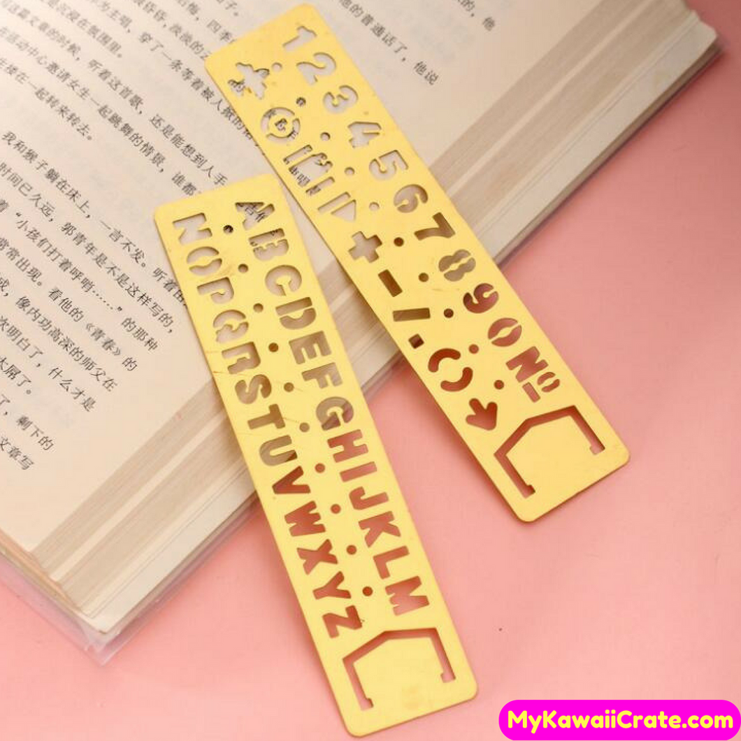 Letters Numbers Symbols Stencil Bookmark