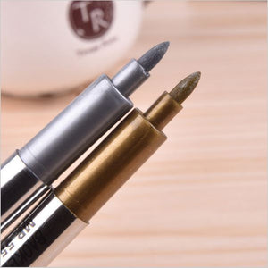 Golden & Silver Metallic Marker Craftwork Pen Set