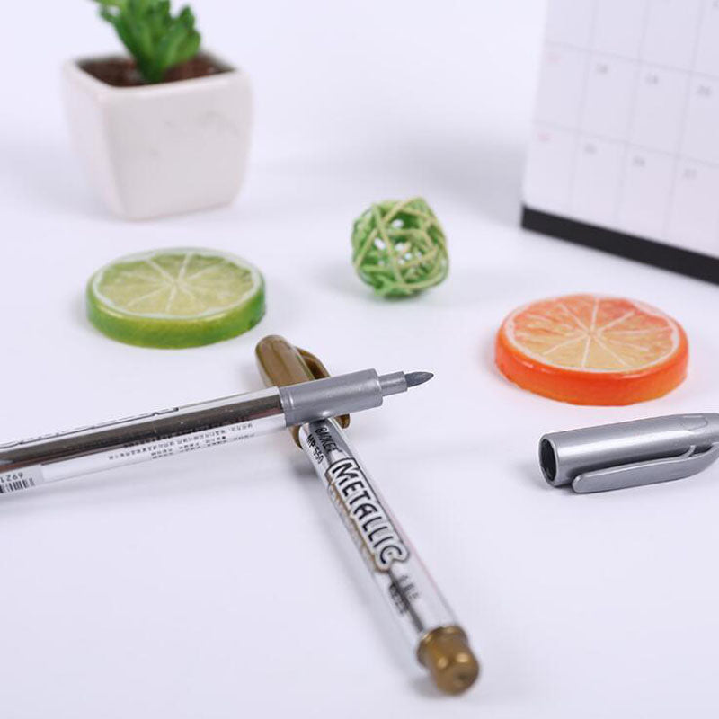 Metallic Craft-work Pen (Silver) 2pc
