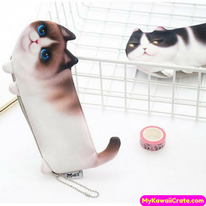 Kawaii Realistic 3D Cat Pencil Bag