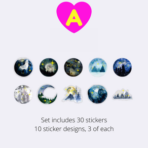 Over the Moon Gilding Stickers 30 Pc Pack