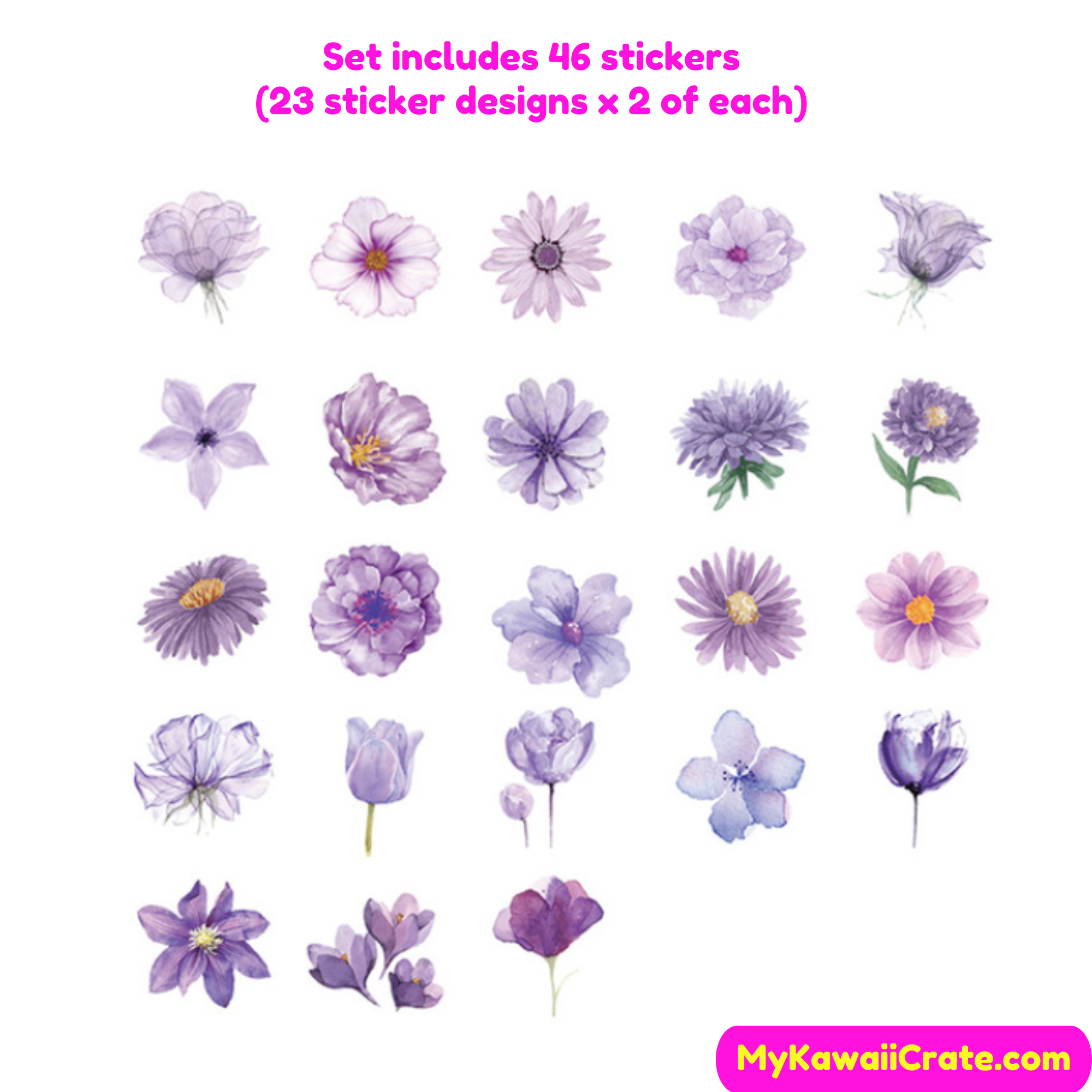 Divine Cascade- Purple Floral Decals - Dearest Little Decals
